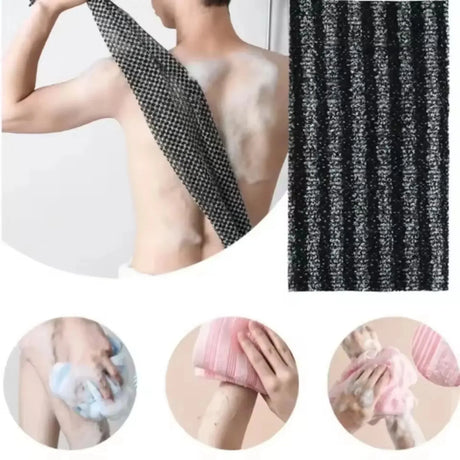 Japanese Exfoliating Bath Towel Ultra-Long Shower Scrubber for Back Antibacterial Foam Washcloth Multi-Use for Shower Skincare
