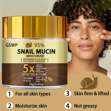 GSWP Snail mucin 95% cream - moisturizes day and night, deeply hydrates, firms and nourishes, creating radiant skin.70/140g