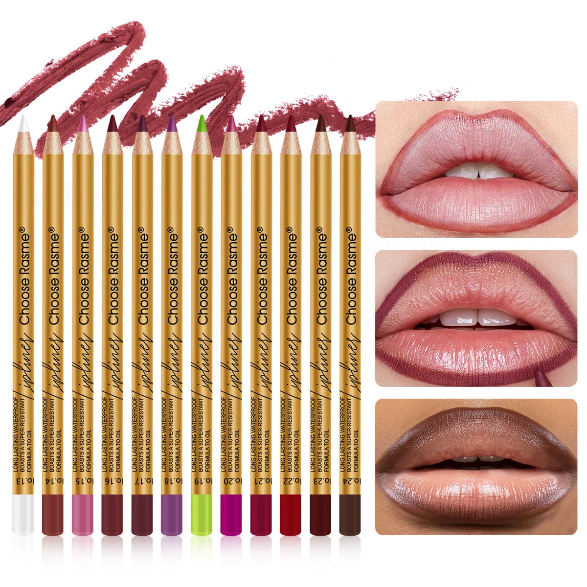 12Pcs Matte Lip Liner Pencil Set With Liquid Lip Gloss Waterproof Long Lasting Non-transfer Nude Brown Lip Makeup Kit Plump Lip Contour Cosmetic For Women