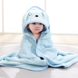 PANGDUBE Baby Hooded Towel Cartoon Animal Coral Velvet Fast Absorbent Soft Newborn Toddler Bathrobe Swaddle Wrap Kids Gift