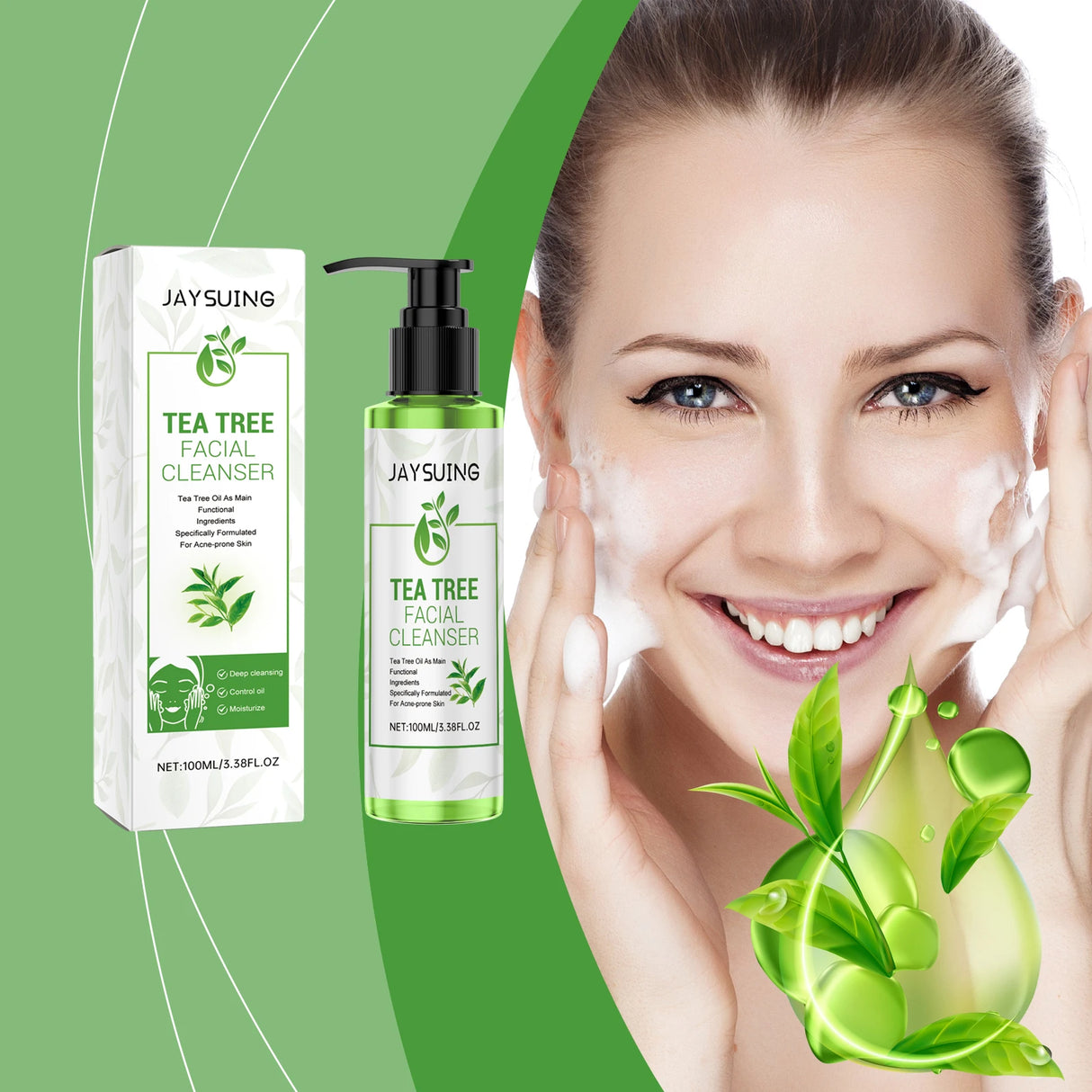 Tea Tree Cleansing Gel Exfoliation Remove Facial Dirt Preventing Blackheads Relieve Skin Sensitivity Moisturizing Face Cleanser