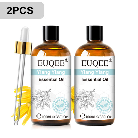 EUQEE 3.38FI.Oz. Aromatherapy Essential Oil For Reed Diffuser Humidifier-100ml Vanilla Lavender Cinnamon Lemon Essential Oils