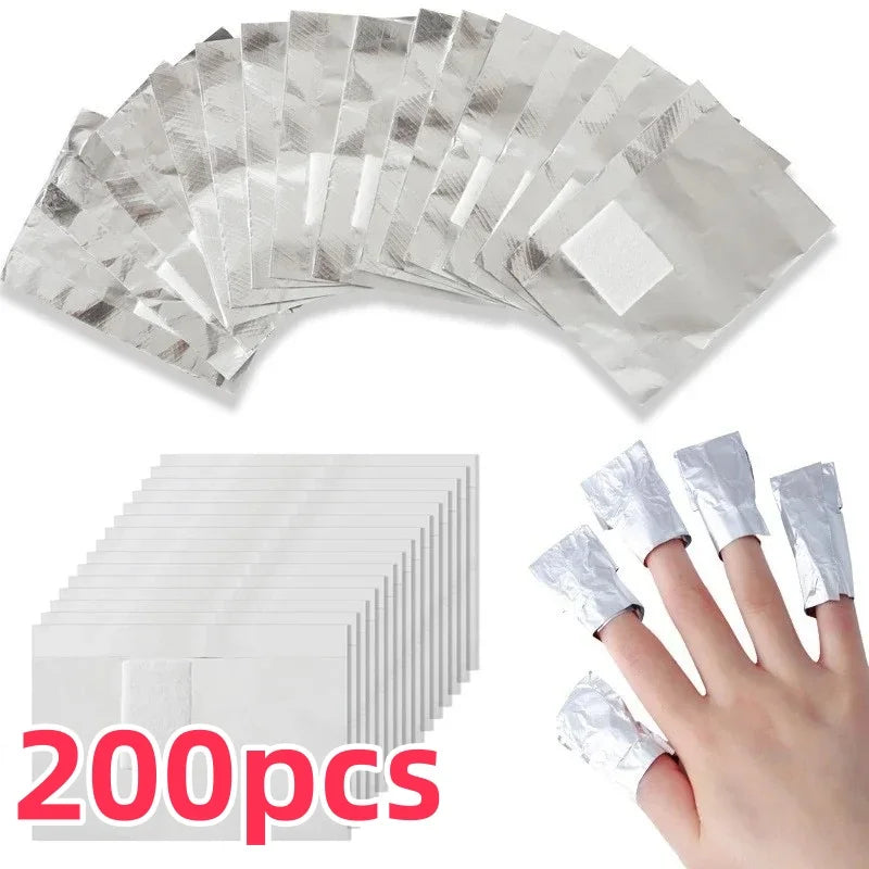 100/200/500Pcs Bag Aluminium Foil Nail Art Soak Off Polish Nail Removal Wraps Towel Gel Remover Manicure Tools
