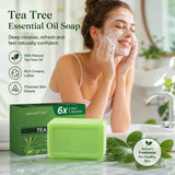 Natural Tea Tree Oil Cleansing Bar Face Body Soap for Acne Relief Moisturizing Skin Care Plant-Based Bath Soap 100g