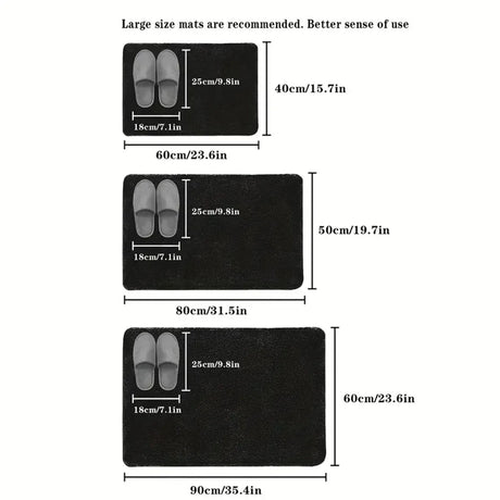 Solid Color Bathroom Mat Bathroom Floor Mat Door Mat Household Non Slip Foot Mat Coral Velvet Absorbent Quick Drying Door Mat