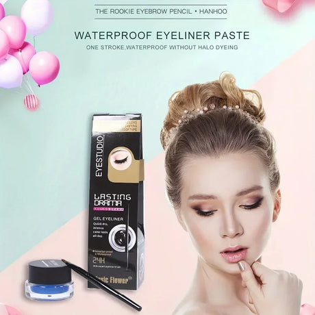 Rich Color Rendering Eyeliner Cream,Smudge Proof Waterproof Easy
