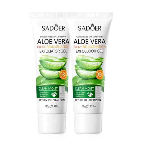SADOER Exfoliating Aloe Vera Gel Facial Cleanser Deep Cleansing Exfoliant Gentle Moisturizing Face Exfoliation Facial Exfoliator