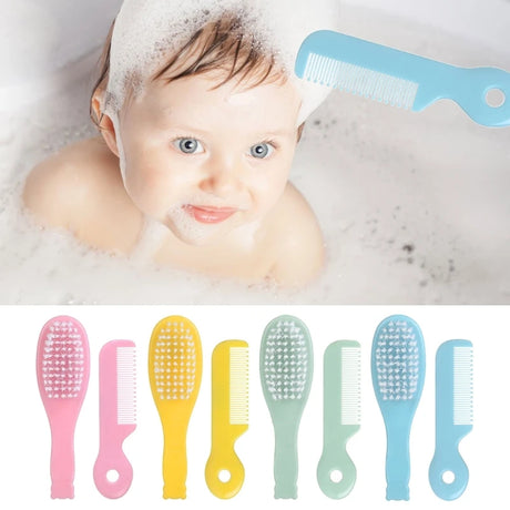 Baby Hair Brush & Comb Set Children Hair Brush Soft Nylon Bristle Cradle Caps Hair Brush for Toddler Infant  Massage