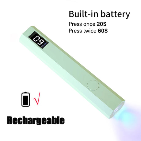YIKOOLIN Rechargeable Handheld UV LED Nail Lamp 3W Portable Mini Gel Polish Dryer 2 Timer Setting USB Charging Manicure Tool Hom