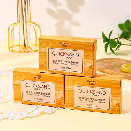 3/6PCS Gold Soap Handmade Essential Oil Soap Black Spots Remover Gentle Clean Shrink Pores Moisturizing Bath Body Face Bar Soap