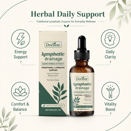 Docteat Lymphatic Drainage Liquid Herbal Extract with Boosts Clarity Supports Energy and Promotes Vitality Easy To Use 60 ML