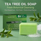 Natural Tea Tree Oil Cleansing Bar Face Body Soap for Acne Relief Moisturizing Skin Care Plant-Based Bath Soap 100g