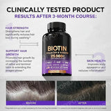 Biotin Capsules Contain Collagen and Vitamin B2, B3, B6 & B7 for Women Men Hair Care Supplements Skin & Nails Support 60 Pieces