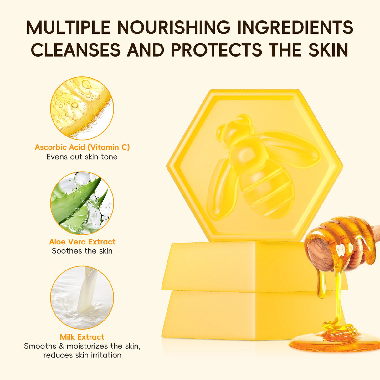 LAIKOU Honey Glow Handmade Soap 20g Smooth Skin Nourishing Gentle Cleansing Daily Body & Face Care