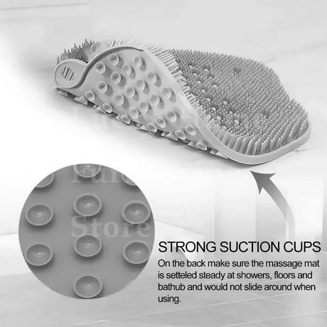 Silicone Foot Scrubber Exfoliating Bath Sponge Dead Skin Removal Bathroom Spa Accessories Foot Back Rubbing Non-slip Bath Mat