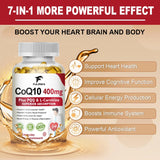 CoQ10 Ubiquinone 400mg Supplement, with L-Carnitine & PQQ, Supports Heart Health, Energy Metabolism, Antioxidant & Vitality