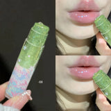 Fruit Jelly Shimmer Color-Change Lip Balm Hydrating Moisturizer Tinted Lip Care for Plump Juicy Lips Water Gloss Lipstick Makeup