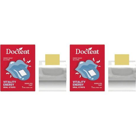 Docteat Vitality Energy Oral Strips with Caffeine and L-Theanine To Quickly Relieve Fatigue and Improve Concentration 7 Strips