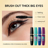 4D Black Mascara Thickening Lengthening Curling Waterproof Liquid Fiber Mascara Lasting Black Content and Non-caking Prolonged