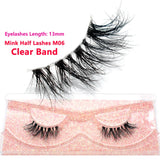 Half Lashes Short Mink Eyelashes Fluffy Soft False Eyelashes Wispy Cross Strip Eye Lashes Natural Mink Eyelash Extension Makeup
