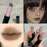 1Pc Matte Red Brown Lipstick Waterproof Matte Shimmer Lipstick Nude Lip Gloss Natural Rouge Balm Long-lasting Makeup Stick