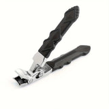 Professional Stainless Steel Toenail Clippers for Seniors, Wide Jaw, Angled Head, Concave Blade