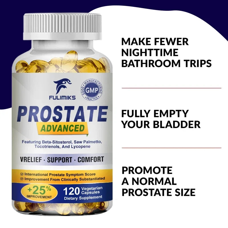 Premium Prostate Health Capsules, Supports Healthy Urination, Reduces Inflammation, Enhances Vitality & Comfort, Fast Results