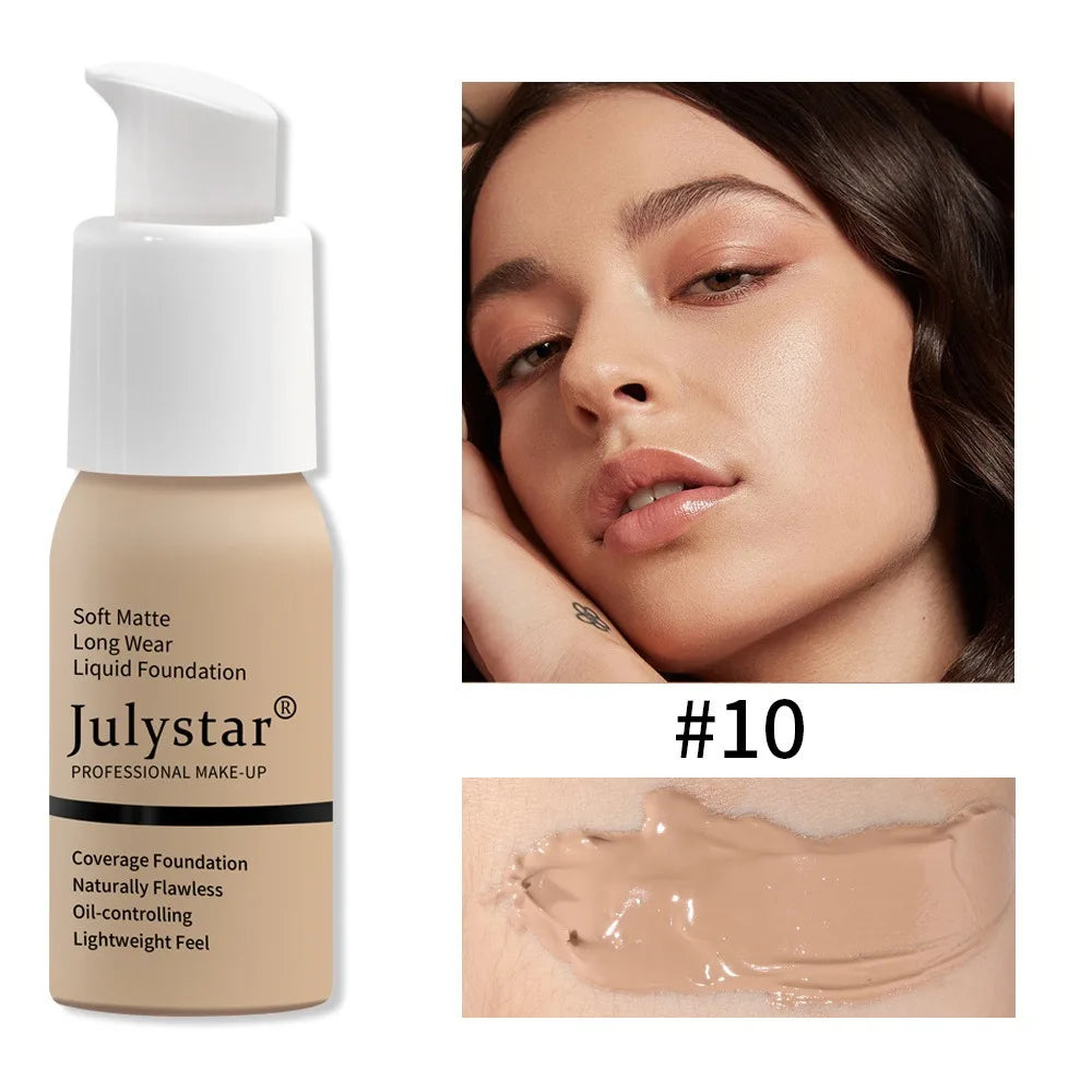 New Long Lasting Liquid Foundation Waterproof Oil Control Full Coverage Concealer Brighten Matte Moisturizing Primer Makeup Base
