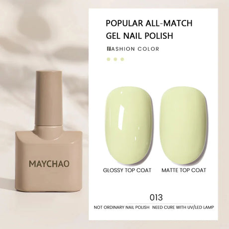 MAYCHAO Gel Nail Polish 12ML Full Coverage Base Top Coat Soak Off Gel Polish UV LED Gel Semi Permanent Varnishes Design Nail Art
