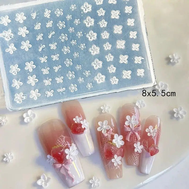 〔CC55〕3D Fruit Silicone Nail Mold Sweet Flower Petals Fairy Nails Templates DIY Nail Art Decor Manicure Template For Nail Charms