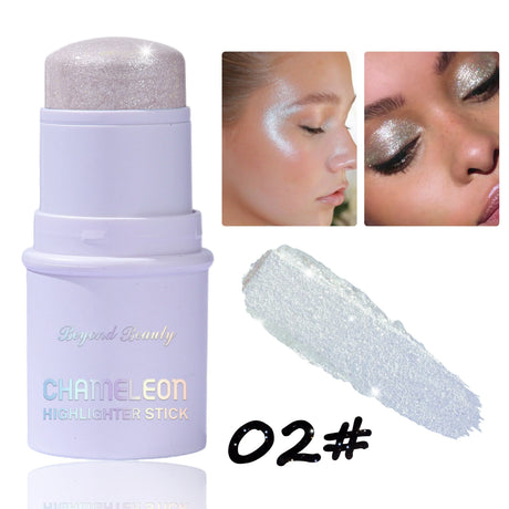 Chameleon Holographic Glitter Shimmer Highlighter Stick, Makeup for Face and Body, Color Changing Glitter Stick Under Light