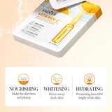 10-Piece Set Sadoer 24K Gold Vitamin C Hyaluronic Acid Mask Moisturizing Firming Hydrating Facial Care Mask Skincare Products