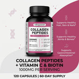 Multi Collagen Peptides Capsules with Vitamin C, Biotin, Support Skin Hair Nail Joint Bone Digestion & Intestinal Wellness