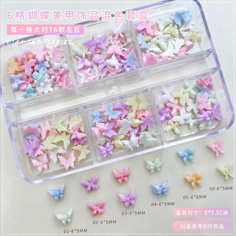 Conch Shell Coconut Tree Mermaid Tail Star Butterfly Heart Rhinestone Bowknot Christmas Snowflake Nail Art Accessory Decorations