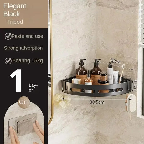 NEW 3/2/1 PCS Adhensive Bathroom Shampoo Holder Shower Caddy Shelves Storage No Drill Shelf Corner Towel Holder Shelves For