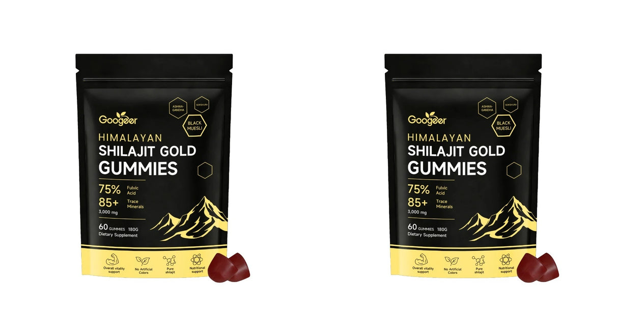 Himalayan Shilajit Gold 60 Gummies Minerals Formula Supports Energy Boost & Body Vitality Natural Nutritional Dietary Supplement
