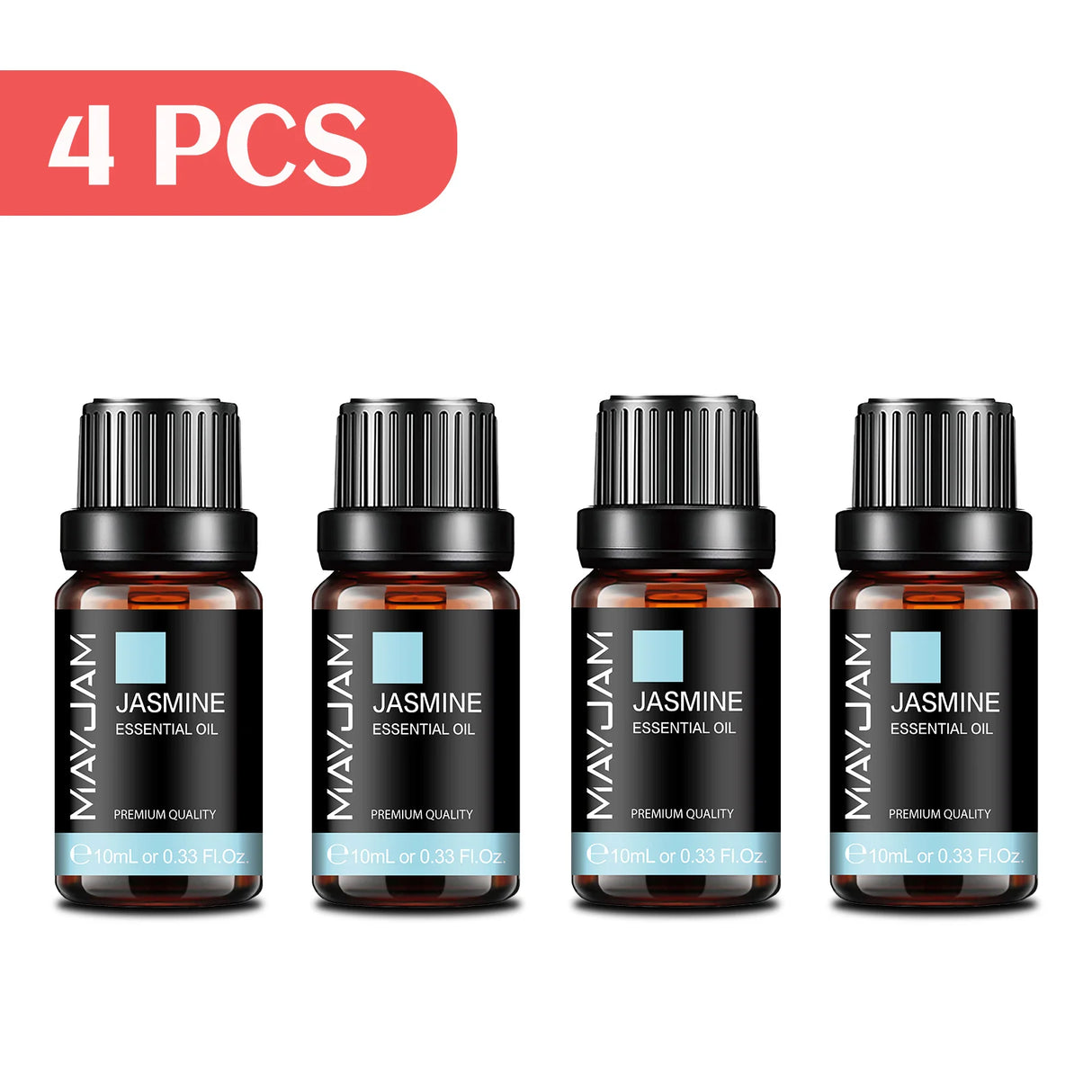 MAYJAM 4 Bottles Essential Oils Jasmine Lavender Eucalyptus Vanilla Sandalwood Frankincense Sweet Orange Patchouli Juniper Oil