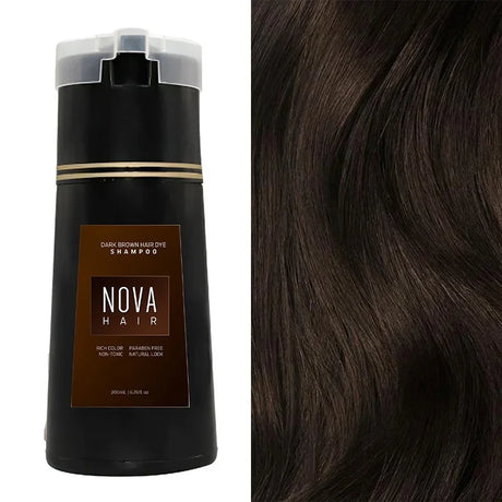 200ml Nova Hair Dye Shampoo 3-in-1 Hair Coloring Shampoo Instant Dye Shampoo Men Women Natural Fast White Hair Dyed Black Hair
