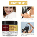 Collagen Keratin Hair Mask Dual Oil Control Moisturizer Conditioner Soft Smooth Frizz Damaged Repair Revitalize Hair Care