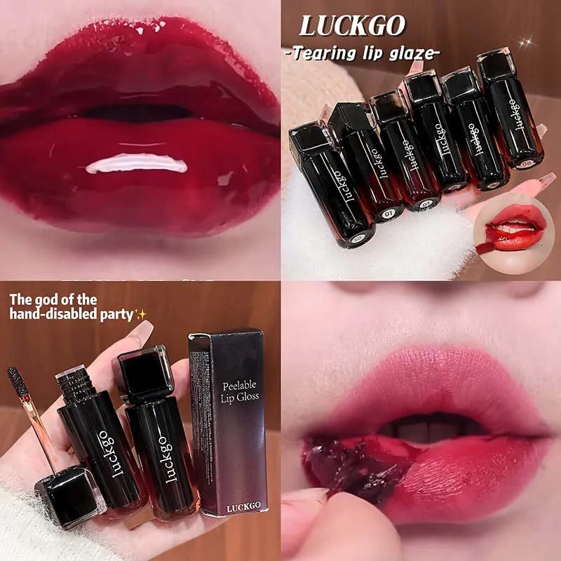 Chocolate Brown Peel Off Lip Stain Waterproof Makeup Matte Khaki Orange Liquid Lipstick Nude Black Tattoo Lips Tint Cosmetic