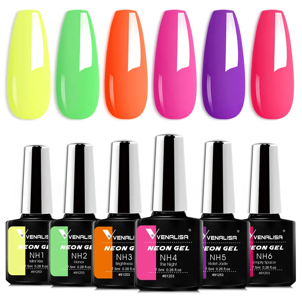 VIP5 Venalisa Nail Gel Polish Jelly Color HEMA/TPO FREE Nude Pink Semi Permanent Soak Off UVLED Gel Polish Sparkle Gel Varnish