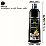 200ml 3 In 1 Natural Herbal Hair Dye Shampoo Black Dark Brown Cover Gray Deep Nourishing Fast Hair Coloring Cream for Women Men