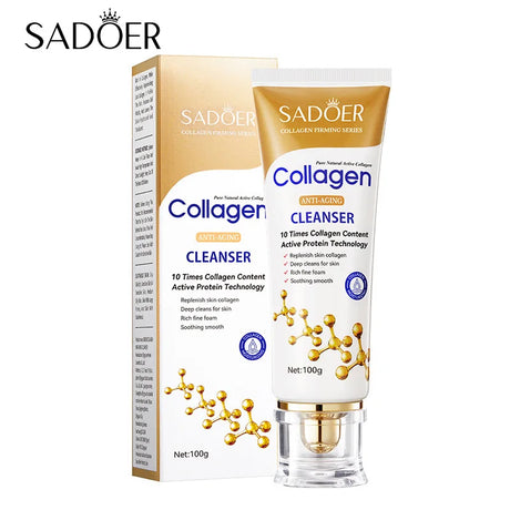 SADOER Collagen Facial Cleanser skincare Firming Moisturizing Face Cleansing Face Wash Foam Cleanser Skin Care Products