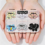 30/60pcs/Box 3D Luxury Metal Nail Art Decorations Alloy Shiny Rhinestones Pearl Gems Zircon Diamond Charms DIY Nail Accessories