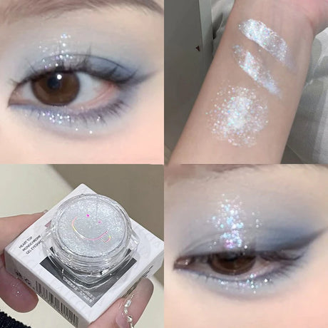 Diamond Purple Liquid Gel Eyeshadow Pearl Glitter Body Highlighter Sequins Monochrome Shimmer Brighten High Gloss Quick Drying
