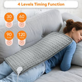 Electric Heating Pad with 9 Heat Settings 4 Timers, Soft Plush USB Washable Heated Mat for Back Neck Belly Office Home