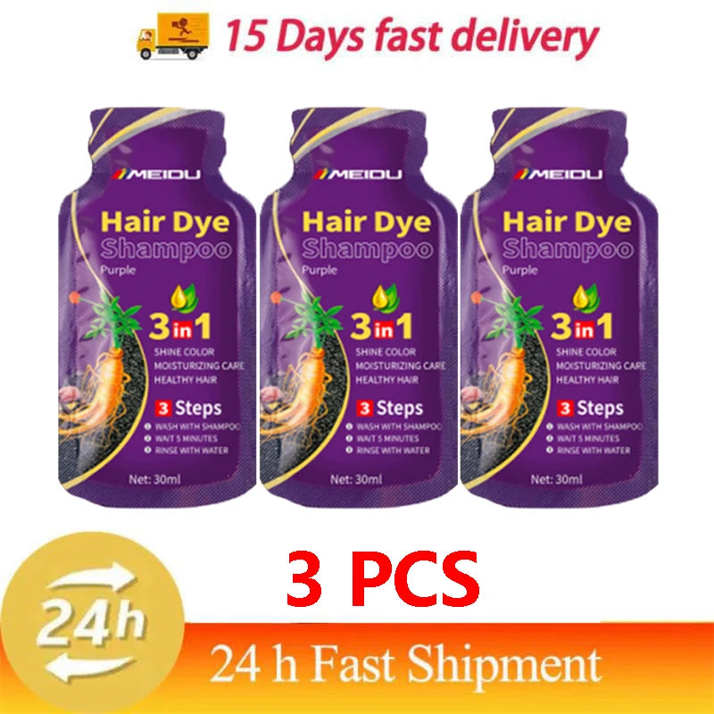 Pure Natural Herbal Hair Dye Shampoo Change Hair Color Cover Gray Hair White Hair Treatment Bubble Plant Hair Dye Hair Care New
