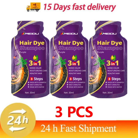 Pure Natural Herbal Hair Dye Shampoo Change Hair Color Cover Gray Hair White Hair Treatment Bubble Plant Hair Dye Hair Care New