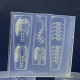 3D Silicone Nail Art Mold Ribs Spine Bone Design DIY Nail Decor Transparent Manicure Template