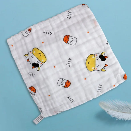 Random 5pcs Muslin 6 Layers Cotton Soft Baby Towels Baby Face Towel Handkerchief Bathing Feeding Face Washcloth Wipe Burp Cloth